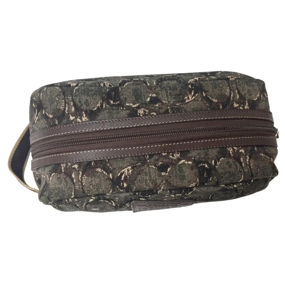 Coach 2013 Heritage Web Canvas & Leather Camo X-L F70583 Travel & Toiletry Tote - Picture 8 of 16